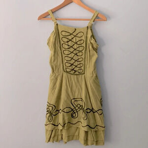 Kirat size large Irish Celtic dance dress festival green Celtic knots castlecore